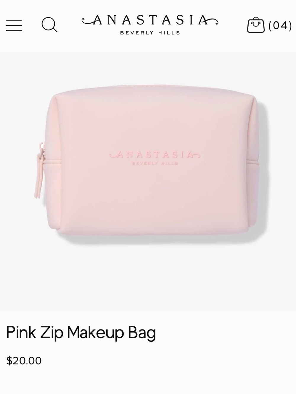 BNWT Anastasia Beverly Hills Blush Pink Cosmetic Pouch